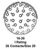 Amphenol Industrial MS3126F16-26P. Circular Connector Plug Size 16 26POS Cable