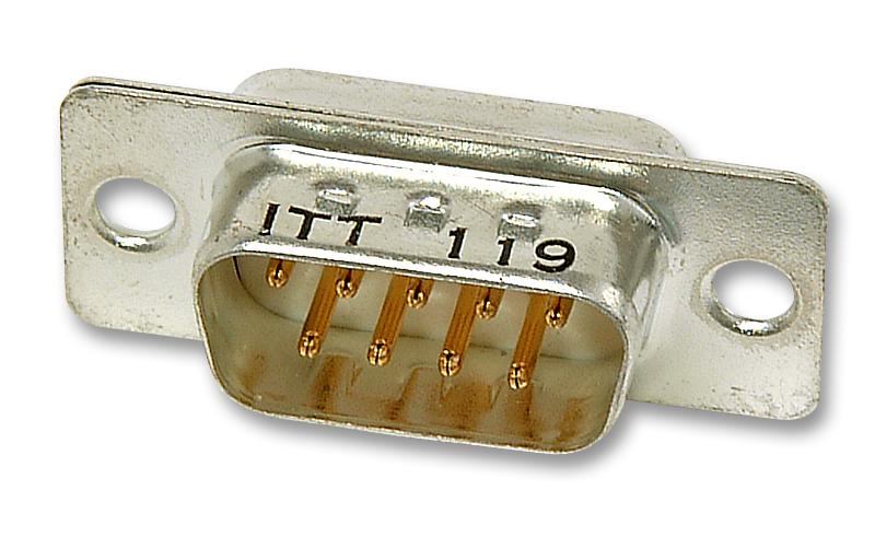 ITT Cannon ZDE9P D Sub Connector DB9 Standard Plug ZDE Series 9 Contacts DE Solder Cup