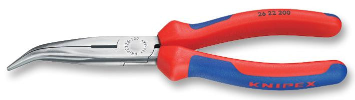 KNIPEX 26 22 200 200mm 40&iuml;&iquest;&frac12; Bent Jaw Polished Side Cutting Pliers With Two-colour Dual Component Handles