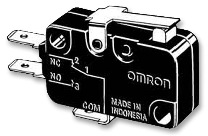 Omron Electronic Components D3V-161-1C5 Microswitch Snap Action Short Lever Spdt Quick Connect Solder 16 A 250 VDC