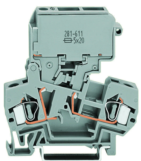 WAGO 281-623/281-541 TERMINALBLOCK FUSED 28-12AWG 0.25X1.25IN