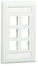 PANDUIT NK6FEIY VERTICAL FACEPLATE, 6 MODULE, IVORY