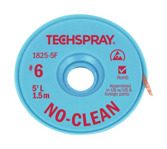 Techspray 1825-5F Desoldering Braid 5FT X 4.9MM Copper