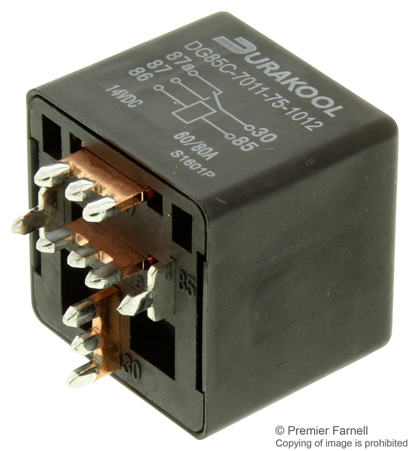 Durakool DG85C-7011-75-1012 Automotive Relay 12 VDC 80 A Spdt Through Hole Solder DG85 Series