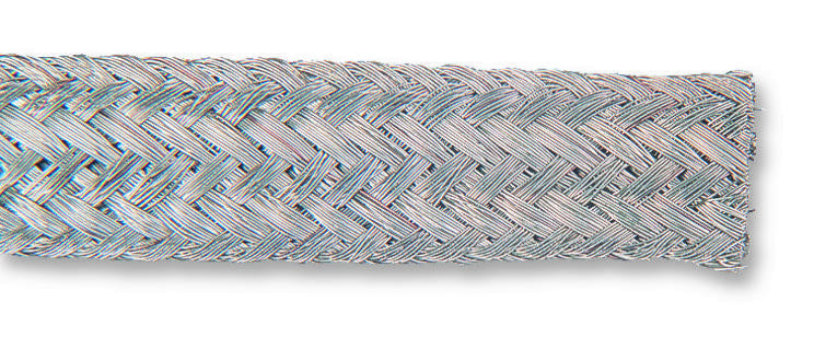 PRO POWER 16X8X0.1530A Sleeving, Flat Wire, Braided, 25 m, 82 ft, Copper, Tin Plated, Tin