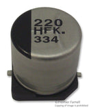 PANASONIC ELECTRONIC COMPONENTS EEEFK1A330UR SMD Aluminium Electrolytic Capacitor, Radial Can - SMD, 33 &iuml;&iquest;&frac12;F, 10 V, FK Series