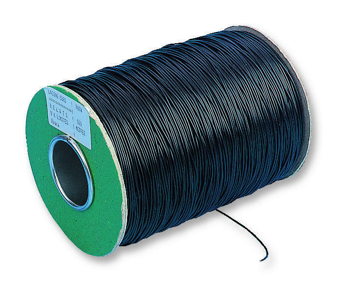 ALPHA WIRE LC162 BK088 Lacing Cord, Flat Braided, Wax Finish, Polyester, Black, 50 lb, 0.35 mm, 457 m, A-A-52081-B-3