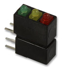 MENTOR 1905.8720 Circuit Board Indicator, Red, Yellow, Green, 3 LEDs, Through Hole, 2mm, R 20mA, Y 20mA, G 20mA