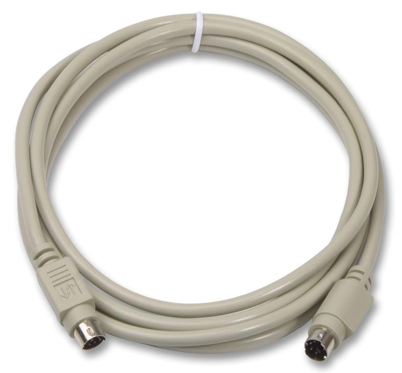 VIDEK 9128-10 Computer Cable, Mini-DIN Plug, 6 Way (PS/2), Mini-DIN Plug, 6 Way (PS/2), 32ft, 10m, Grey