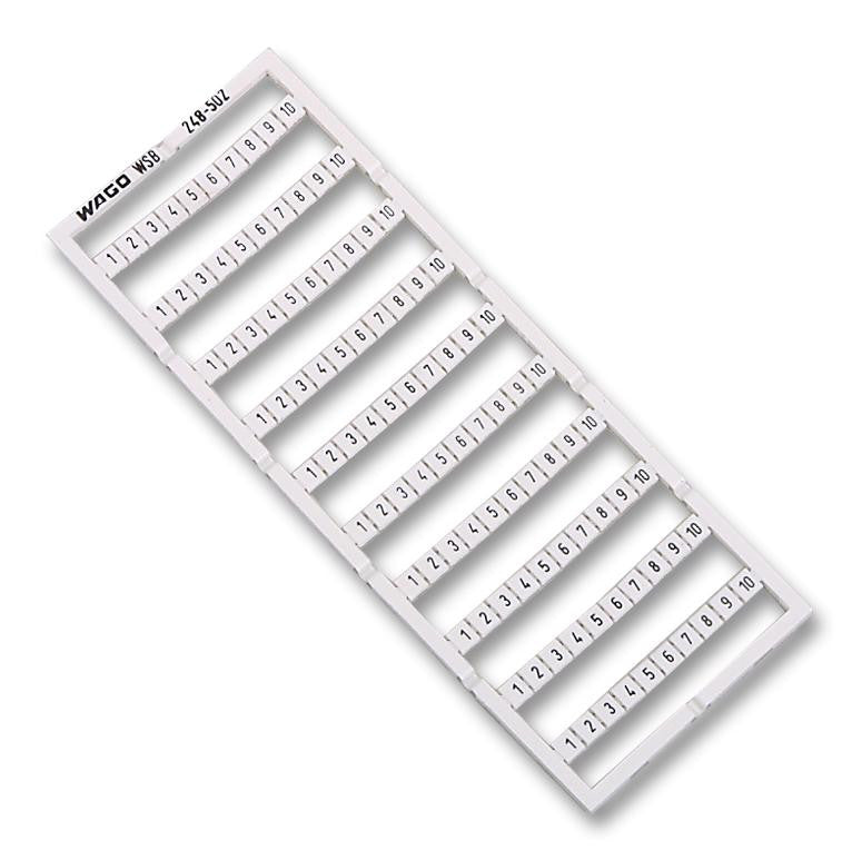 WAGO 248-502 Marker Card, Horizontal, 1-10, White, Identification