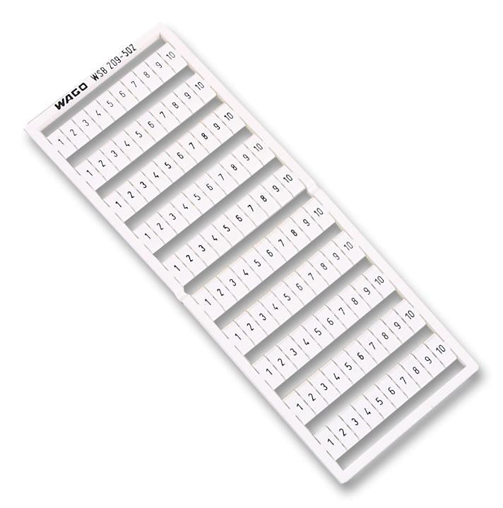 WAGO 209-502 Terminal Block Marker, Terminal Block Marker Card, 1 - 10