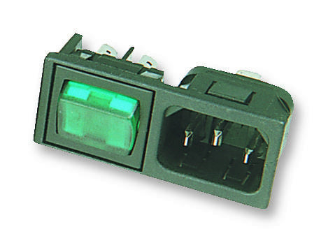 BULGIN BZM27/Z0000/63B Power Entry Connector, POLYSNAP Series, Plug, 250 VAC, 10 A, Panel Mount, Quick Connect