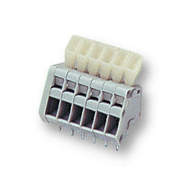 WAGO 233-206 Wire-To-Board Terminal Block, 2.5 mm, 6 Ways, 28 AWG, 20 AWG, 0.5 mm&iuml;&iquest;&frac12;, Push In