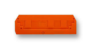 WAGO 280-326 End / Intermediate Plate, for Use with Rail Mounted Terminal Blocks, Orange, 280 Series