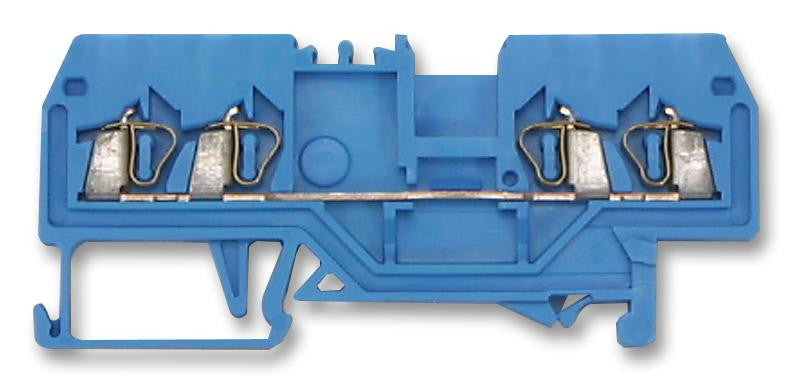 WAGO 280-834 DIN Rail Mount Terminal Block, 4 Ways, 28 AWG, 12 AWG, 2.5 mm&iuml;&iquest;&frac12;, Clamp, 20 A