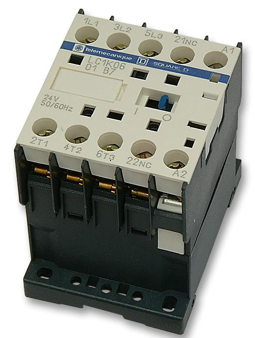 SCHNEIDER ELECTRIC / TELEMECANIQUE LC1K0601B7 Contactor, DIN Rail, 24 VAC, 24 V