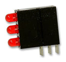 MENTOR 1882.2221 Circuit Board Indicator, Red, 3 LEDs, Through Hole, T-1 (3mm), 20 mA, 3 mcd