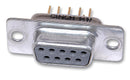 CINCH FDE-9SOL2T2/1-LF Filtered D Sub Connector, DE, Receptacle, 9 Contacts, 1000 pF, Metal Body