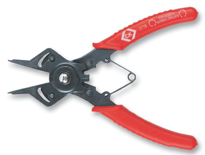 CK TOOLS T3716 Size 12mm - 22mm Inside and Outside Circlip Push Button Adjustable Pliers Set