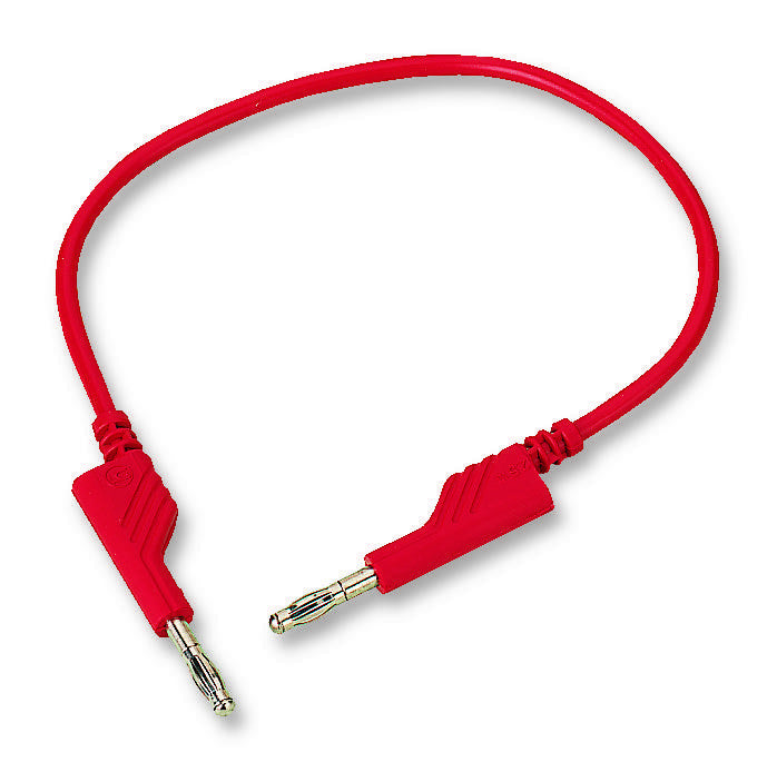 HIRSCHMANN TEST AND MEASUREMENT 934059101 Test Lead, 4mm Banana Plug to 4mm Banana Plug, Red, 60 V, 32 A, 250 mm