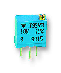 VISHAY T93YB104KT20 Trimmer Potentiometer, 100 kohm, 500 mW, &plusmn; 10%, T93YB Series, 22 Turns, Through Hole