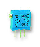 VISHAY T93XB102KT20 Trimmer Potentiometer, 1 kohm, 500 mW, &plusmn; 10%, T93XB Series, 23 Turns, Through Hole