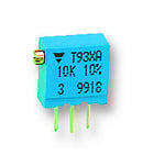 VISHAY T93XA202KT20 Trimmer Potentiometer, 2 kohm, 500 mW, &plusmn; 10%, T93XA Series, 22 Turns, Through Hole