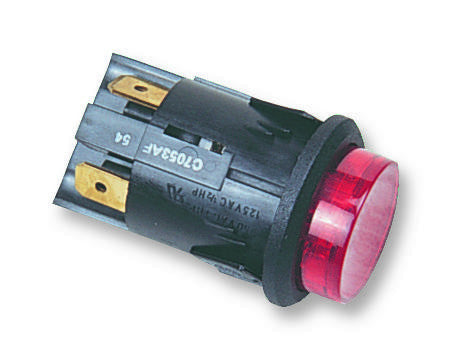 ARCOLECTRIC C7053AFNAA Illuminated Pushbutton Switch, DPST, Off-On, 16 A, 250 V, Red