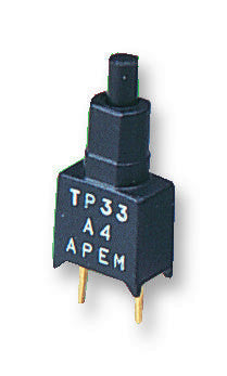 APEM TP33P0080 Pushbutton Switch, Off-(On), SPDT, 20 V, 20 V, Solder