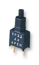 APEM TP32P0080 Pushbutton Switch, On-(On), SPDT, 20 V, 20 V, 10 mA, Solder