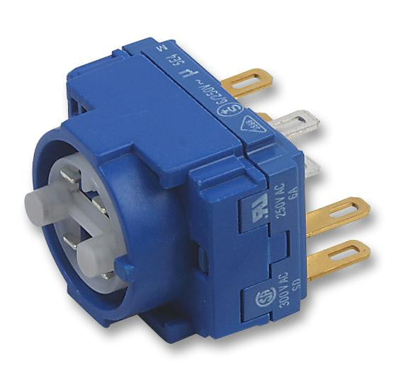 EAO 61-8470.22 Switch Contact Block, 5 A, 61 Series , 250 V, 250 V, Quick Connect, Solder, 2 Pole