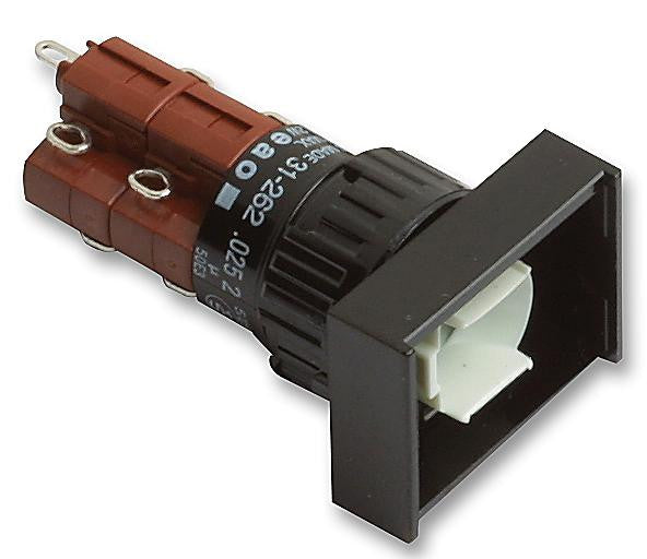 EAO 31-262.0252 Industrial Pushbutton Switch, 31 Series, DPDT, Off-On, Solder, 5 A, 250 V