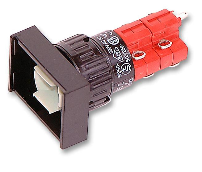 EAO 31-122.0252 Illuminated Pushbutton Switch, 31 Series, DPDT, Momentary Spring Return, 5 A, 250 V