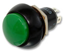 OTTO CONTROLS P3D216125 Pushbutton Switch, Off-(On), SPST-NC, 115 V, 28 V, 15 A, Quick Connect, Solder