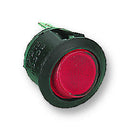 ARCOLECTRIC R13-112BNAA Rocker Switch, Illuminated, SPST, Off-(On), Red, Panel, 10 A