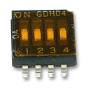 TE CONNECTIVITY GDH04S04 DIP / SIP Switch, 4 Circuits, SPST, SMD, GDH Series, DIP Sealed, 24 VDC