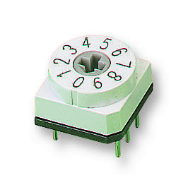 APEM PT65-701 Rotary Coded Switch, PT65 Series, Through Hole, 10 Position, 24 VDC, BCD, 400 mA