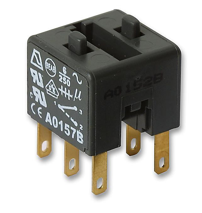 APEM A0152B Switch Contact Block, A01 Series Switches, 6 A, 250 V, 12 V, Quick Connect, Solder, 2 Pole