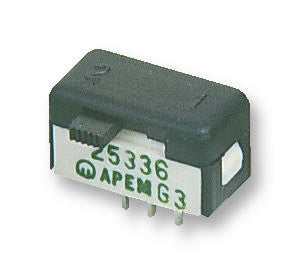 APEM 25546NA Slide Switch, DPDT, On-On, Through Hole, 25000N Series, 4 A, 250 V