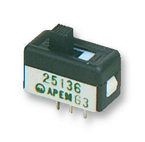 APEM 25136NAH Slide Switch, SPDT, On-On, Through Hole, 25000N Series, 4 A, 250 V