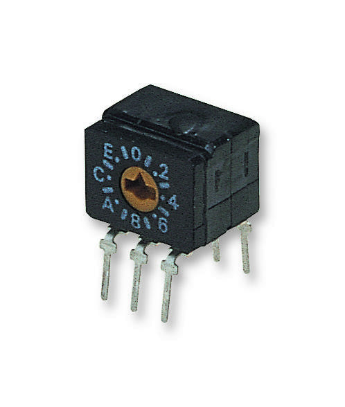 OMRON ELECTRONIC COMPONENTS A6C-16R(N) Rotary Switch, 16 Position, Non Illuminated, A6C Series, 22.5 &deg;, 100 mA