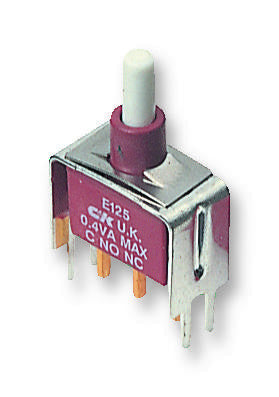 C & K COMPONENTS E125SD1V3BE Pushbutton Switch, On-(On), SPDT, 120 V, 28 V, Solder