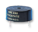 KINGSTATE KPEG232 Transducer, Piezo, Alarm, Buzzer, Continuous, 3 V, 20 V, 13 mA, 75 dB