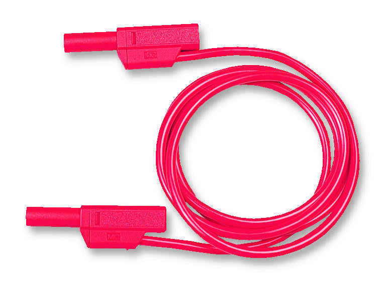 STAUBLI 28.0124-100-22 Test Lead, 4mm Banana Plug to 4mm Banana Plug, Red, 1 kV, 32 A, 1 m