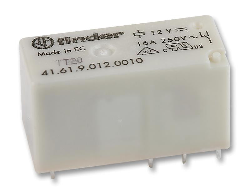 FINDER 41.61.9.012.0010 General Purpose Relay, 41 Series, Power, SPDT, 12 VDC, 16 A