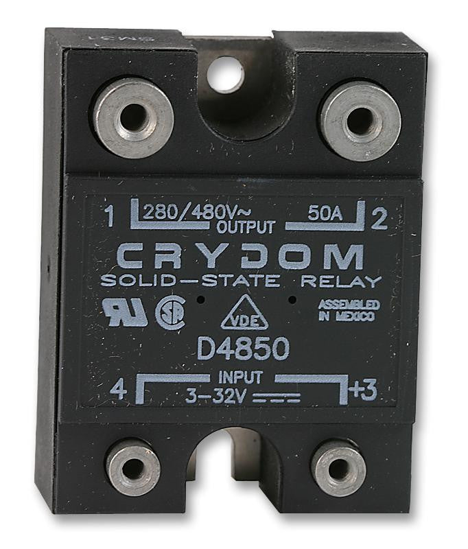 CRYDOM D4850 Solid State Relay, SPST-NO, 50 A, 530 Vrms, Panel, Screw, Zero Crossing