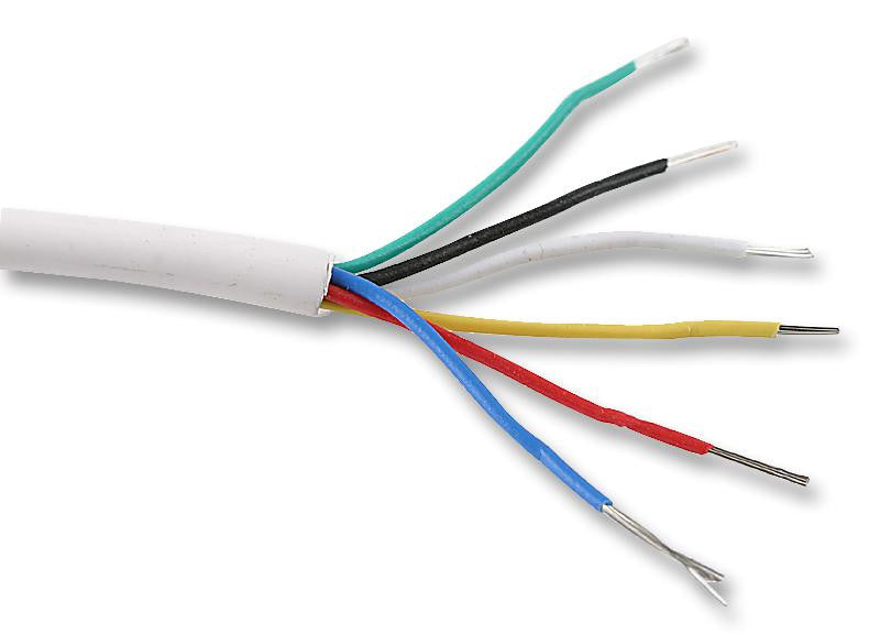 PRO POWER CBBR1240 Multicore Unscreened Cable, Alarm, White, 6 Core, 0.22 mm&iuml;&iquest;&frac12;, 328 ft, 100 m