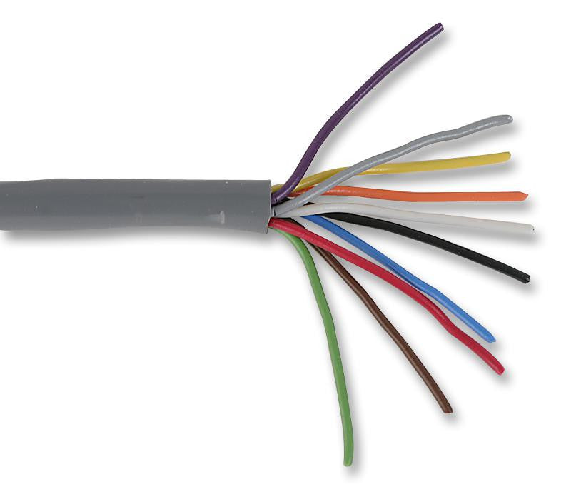 ALPHA WIRE 1180C SL005 Multicore Unscreened Cable, Control, Grey, 10 Core, 22 AWG, 0.34 mm&sup2;, 100 ft, 30.5 m