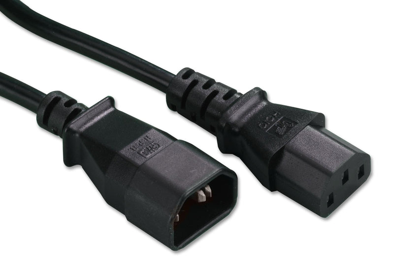 VOLEX 2117H Mains Power Cord, IEC 60320 C14, IEC 60320 C13, 3.3 ft, 1 m, Black