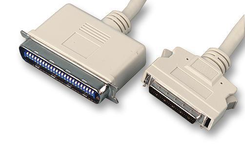 PRO SIGNAL SS110 Computer Cable, SCSI-II, DSub Mini H/D Plug, IEEE1284 C36M, Centronics Plug, 6.5ft, 2m, Beige